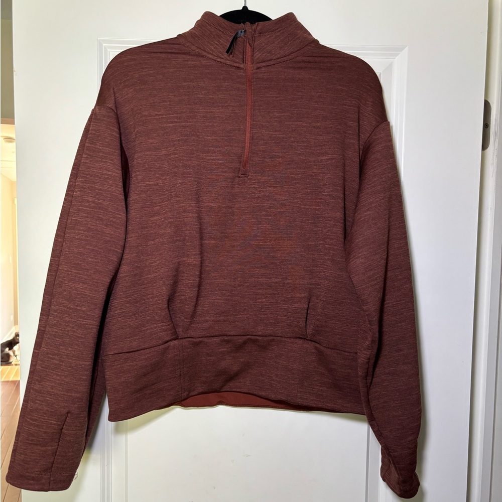 Athleta Altitude Polartec Half Zip Sweatshirt Burgundy